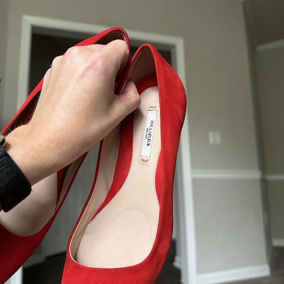 M.M. Lafleur The Lillian Pump - Italian Suede Red Heels Women’s EU 40 US 9/9.5 - Picture 14 of 14